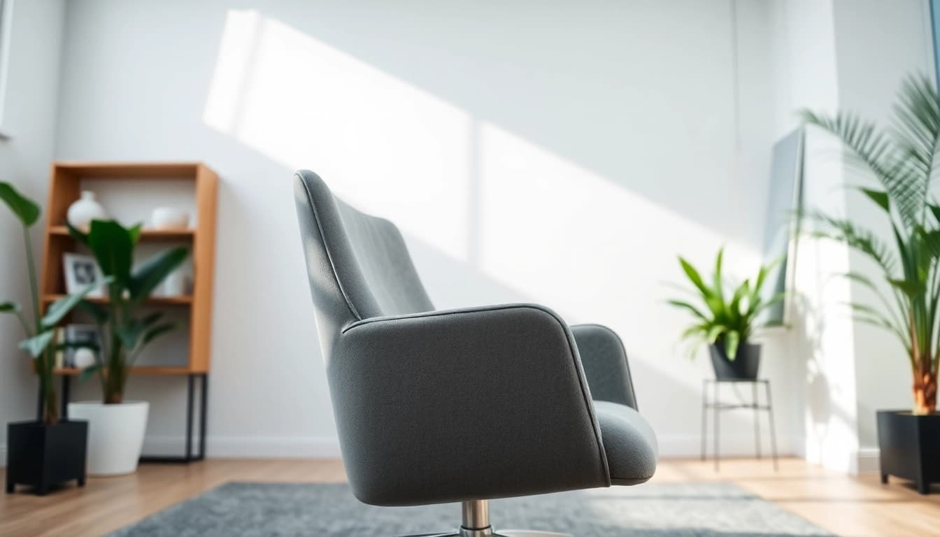 Refurbished Vitra chair in a stylish office setting, showcasing modern design and comfort.