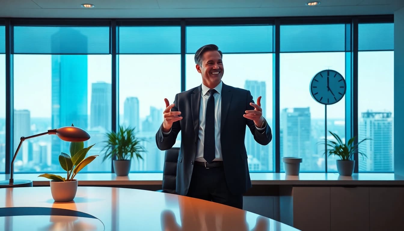 Professioneller Headhunter Schweiz berät einen Kandidaten in einem eleganten Büro-Setting.