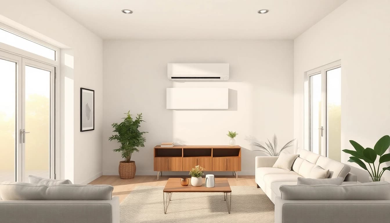 Enhance indoor comfort with energy-efficient Klimaanlagen installed in a modern living room setting.