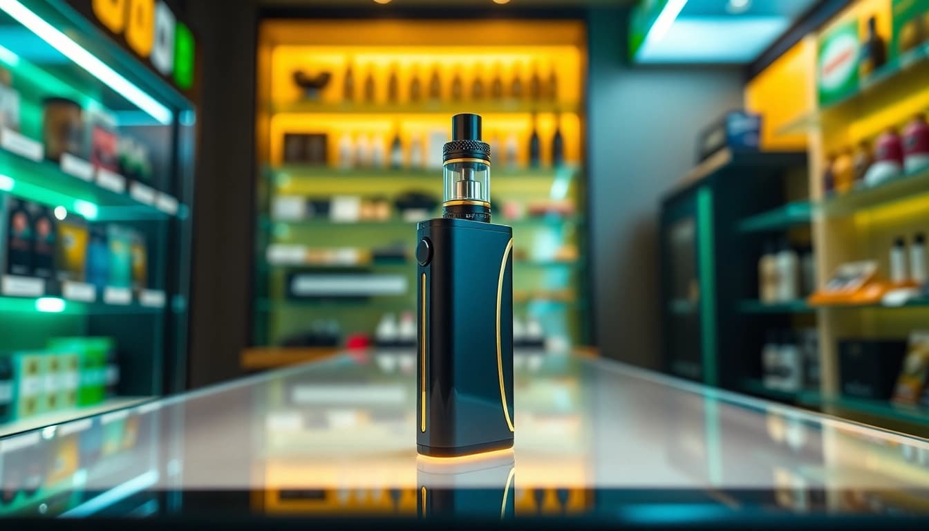 Der Al Fakher 30K Hypermax wird in einem eleganten Vape-Shop gezeigt.
