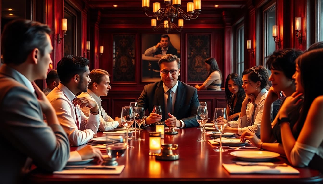 Headhunter Gastronomie interviewing candidates in a stylish restaurant.