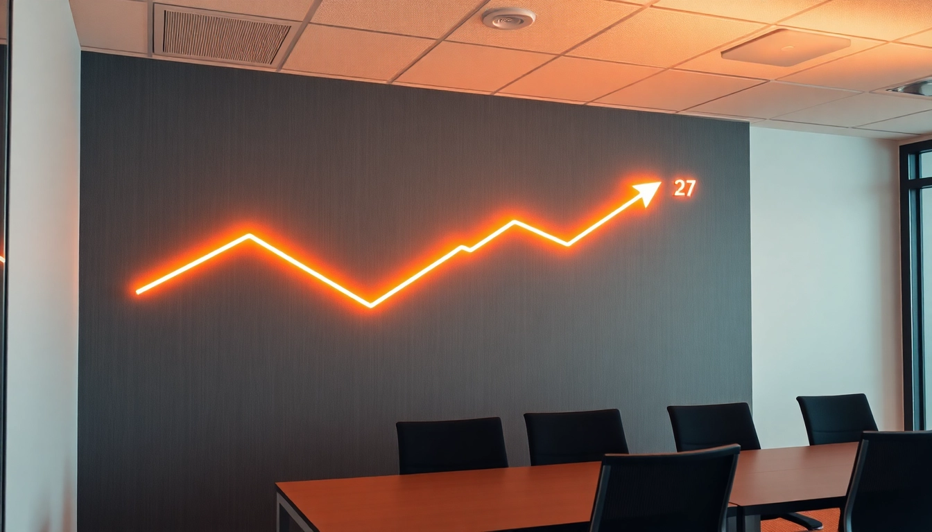 Karriereentwicklung durch strategische Planung in einem modernen Büro mit positiven Wachstumstrends.