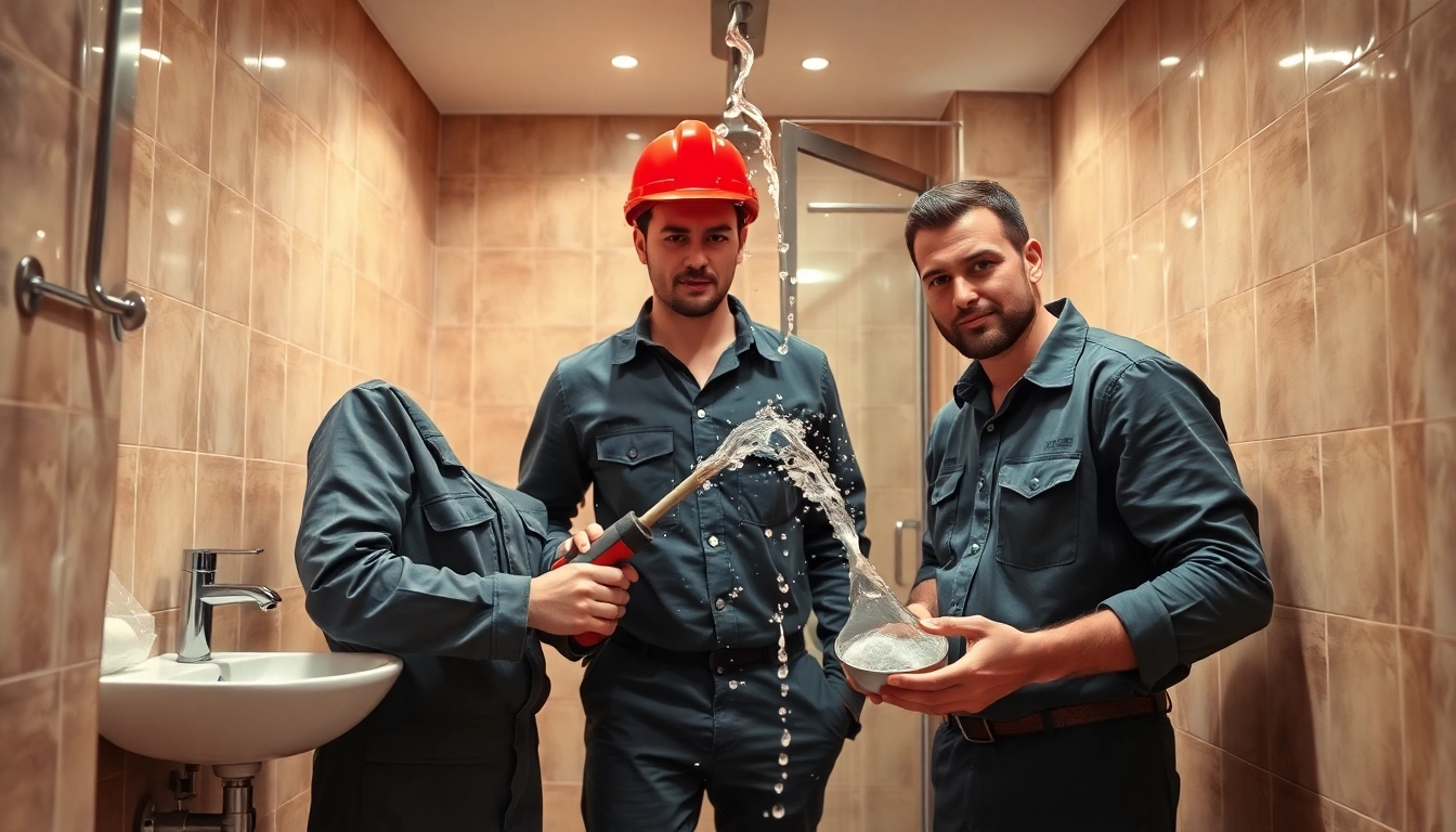 Professionelles Team beim Sanitär Notdienst – sofortige Problemlösung bei Rohrbrüchen und Sanitäranfragen.