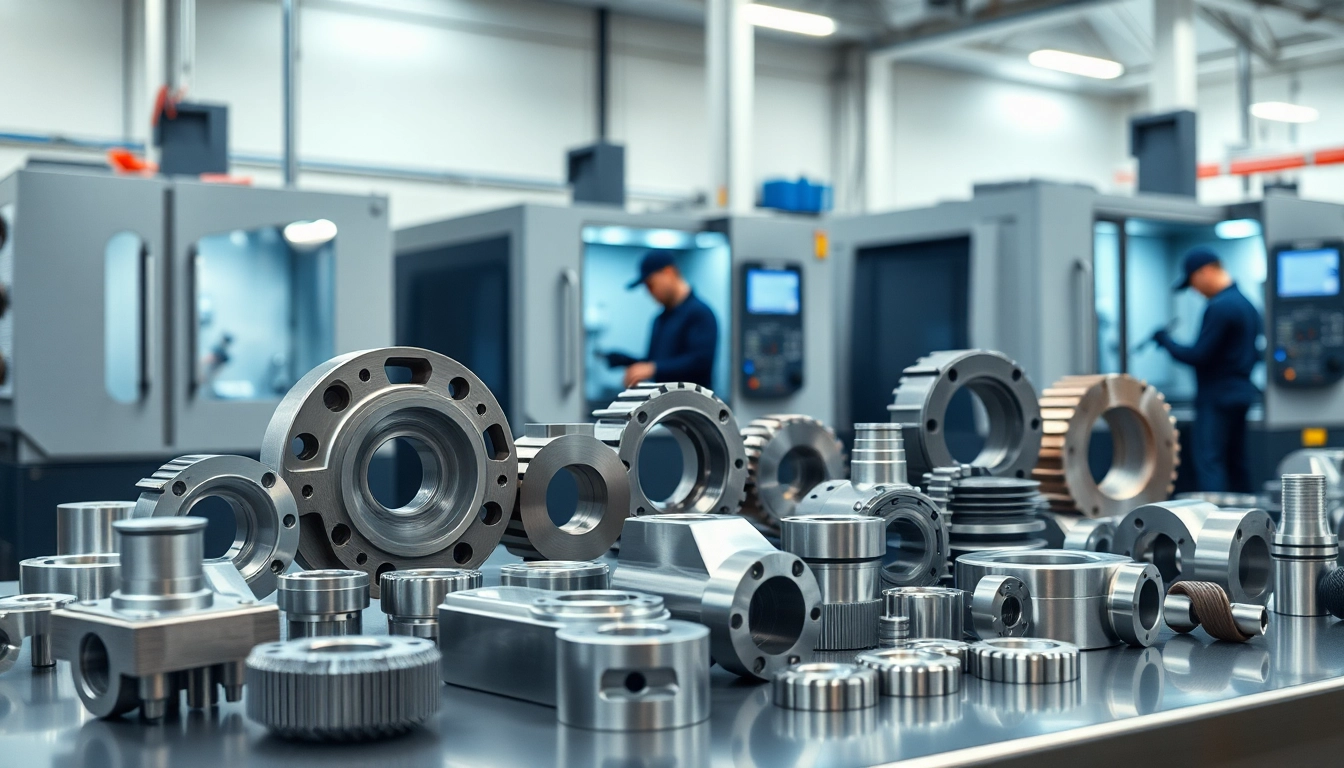 Verarbeitung von präzisen frästeile in einer modernen CNC-Werkstatt mit erfahrenen Fachkräften.