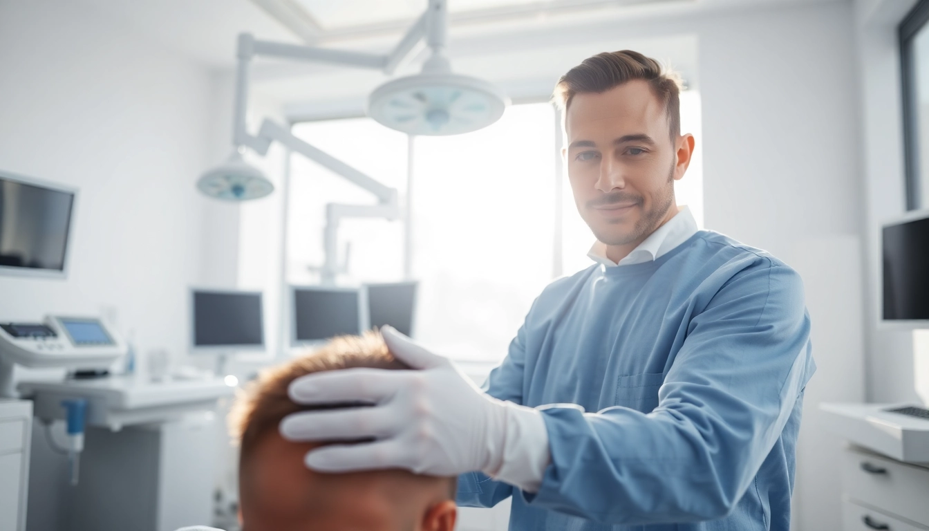 Haartransplantation Türkei kosten: moderne Klinik mit einem Chirurgen bei der Arbeit