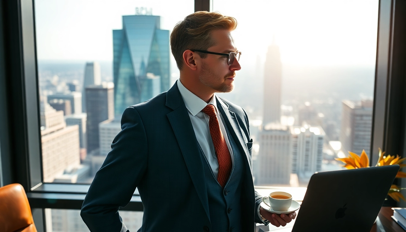 Professioneller Headhunter Finance im modernen Büro mit Ausblick