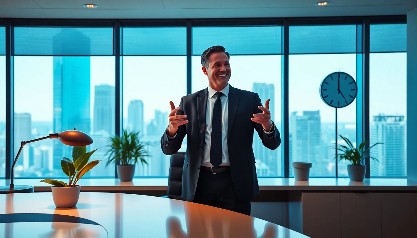 Professioneller Headhunter Schweiz berät einen Kandidaten in einem eleganten Büro-Setting.
