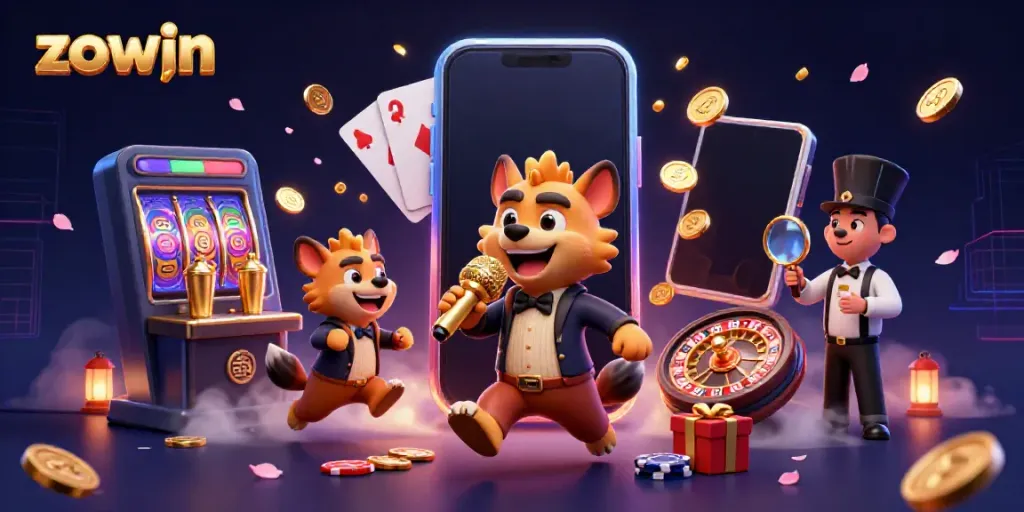Experience the excitement of zowin with lively hyenas at a vibrant comedy casino club.
