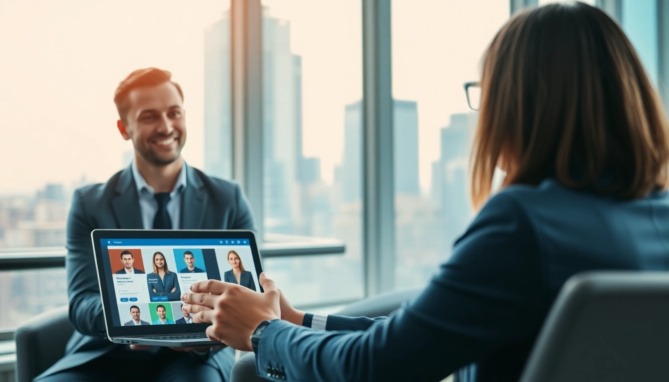 Headhunter IT in a professional interview setting engaging with a candidate.