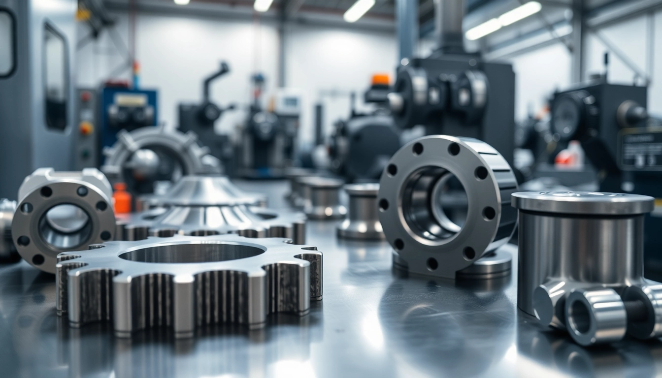 Frästeile detailaufnahme in einer modernen CNC-Werkstatt mit präzisen Maschinentools.