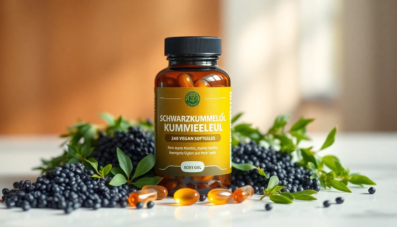 Schwarzkümmelöl Supplement in 240 vegan Softgels für optimale Gesundheit und Wellness.