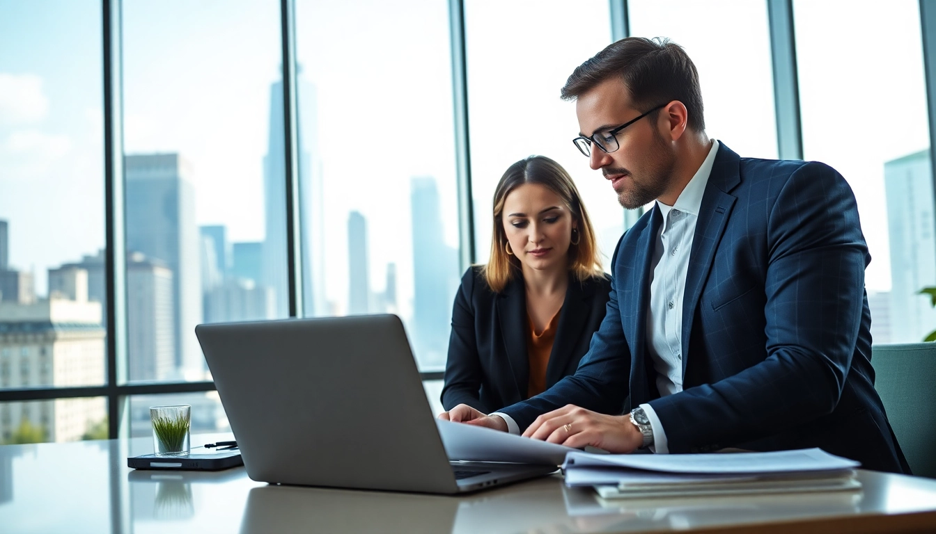 Headhunter IT berät ein IT-Talent in einem modernen Büro über Karrieremöglichkeiten.