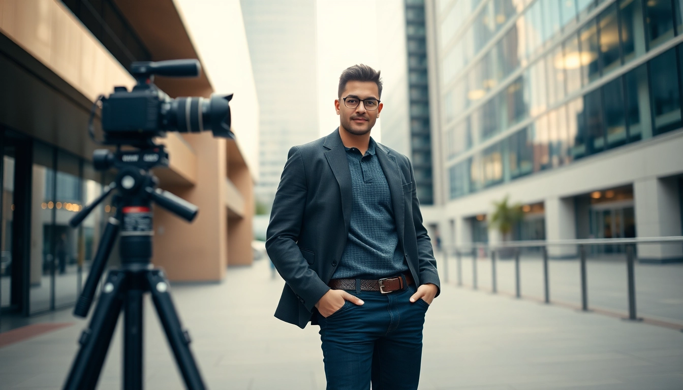 Professioneller Fotograf für Tinder München, der stilvolle Aufnahmen in urbaner Umgebung macht.