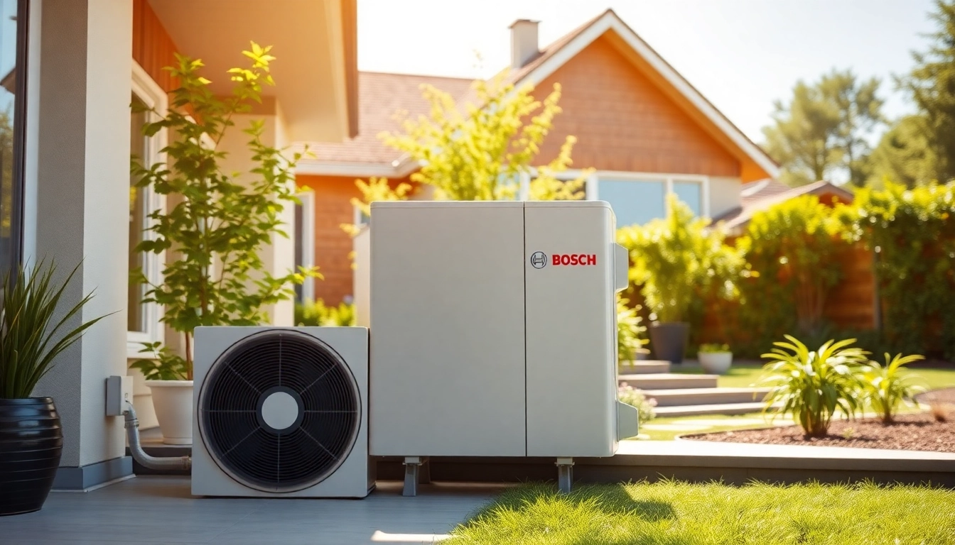 Wärmepumpe Bosch in moderner Umgebung, effiziente Heiztechnik für Ihr Zuhause.