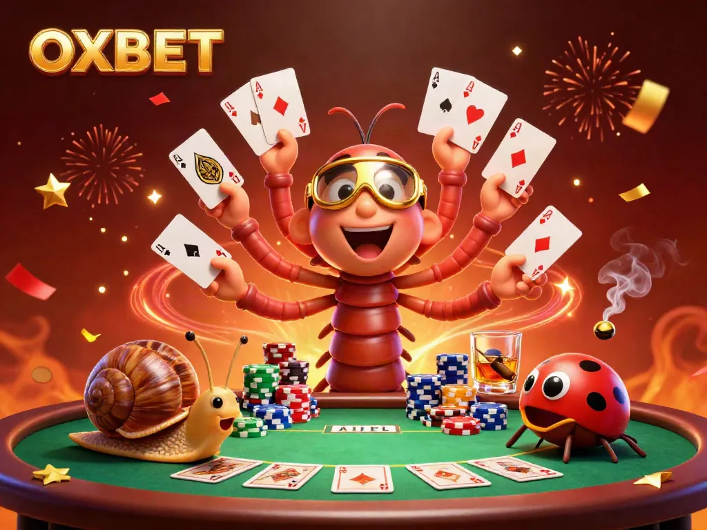 Engage in thrilling gaming at OXBET with vivid 3D action featuring a whimsical dealer and exciting casino elements.