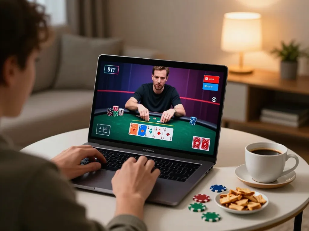 Experience RR88 online poker gaming at home with vibrant cards and strategic moments shared
