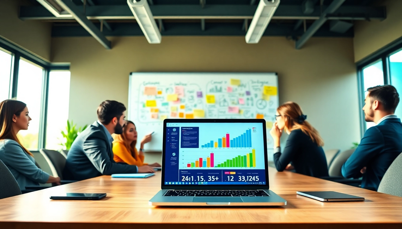 Marketingstrategen erarbeiten Online Marketing Strategien in einem modernen Büro.