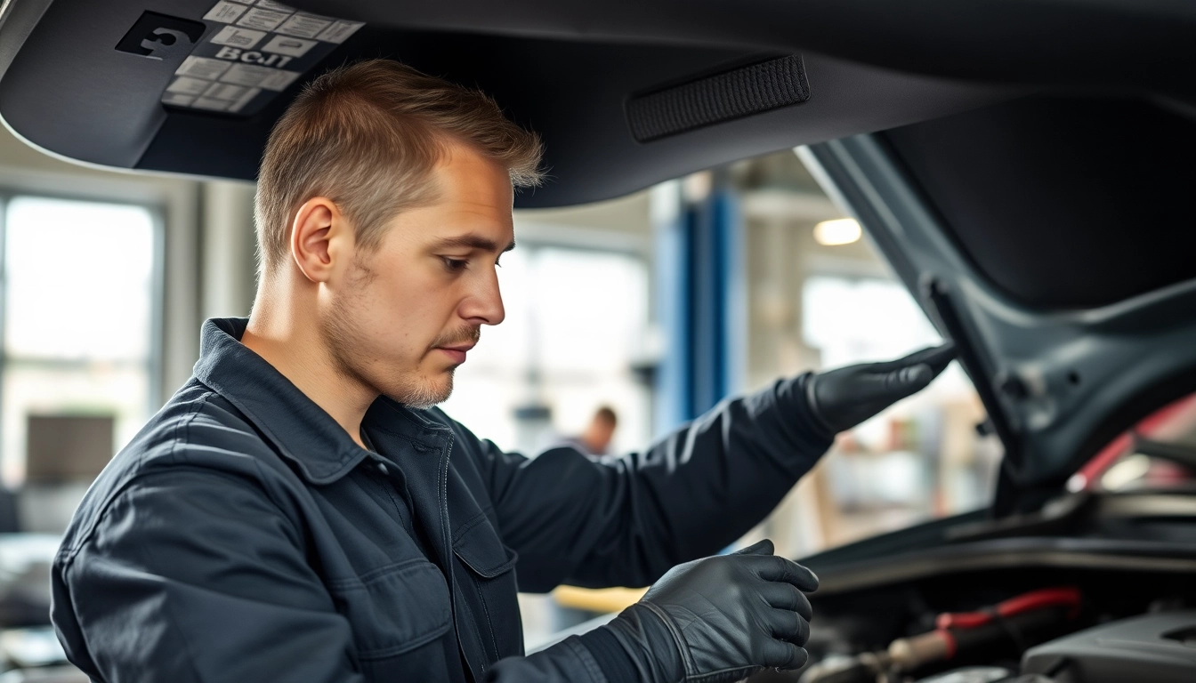 Professionelle Smart Repair in München: Mechaniker führt Lackreparatur am Auto durch.