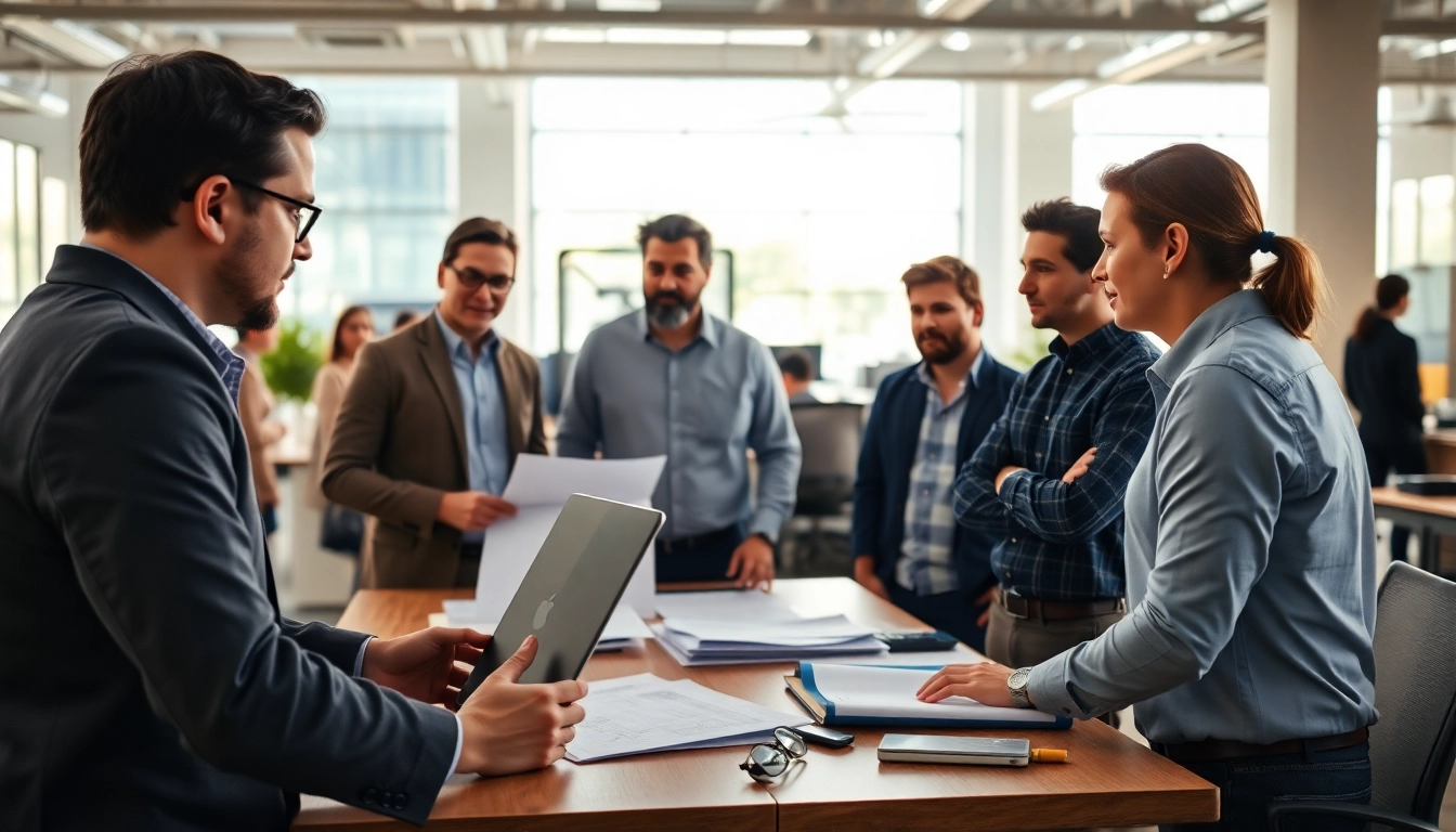Headhunter Ingenieure engaging in a strategic discussion in a modern office environment.