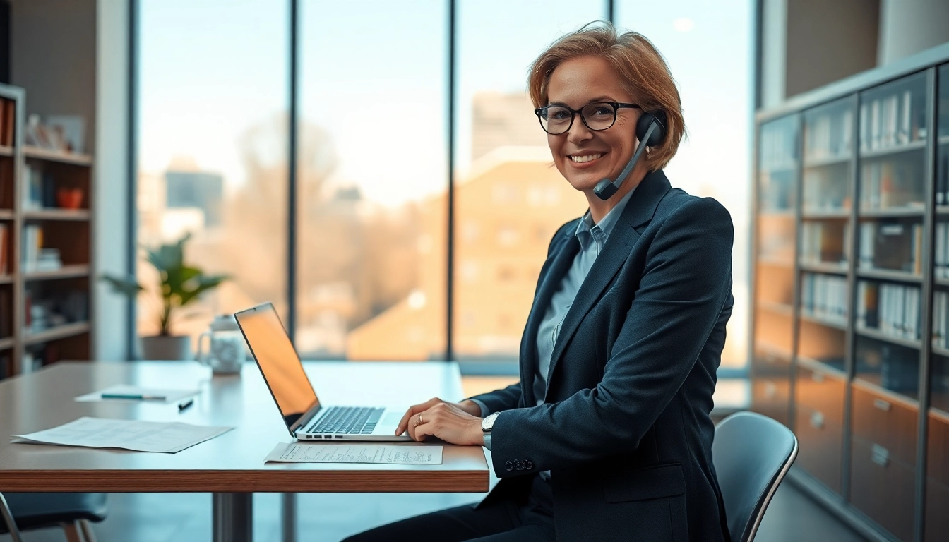 Headhunter, der im modernen Büro Lebensläufe überprüft und telefoniert.