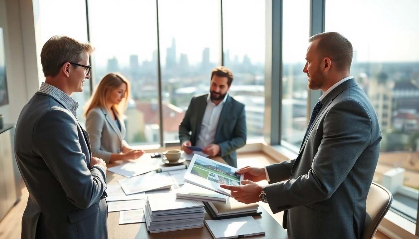 Immobilienmakler Frankfurt Riedberg präsentiert Immobilienoptionen in hellem Frankfurter Büro.