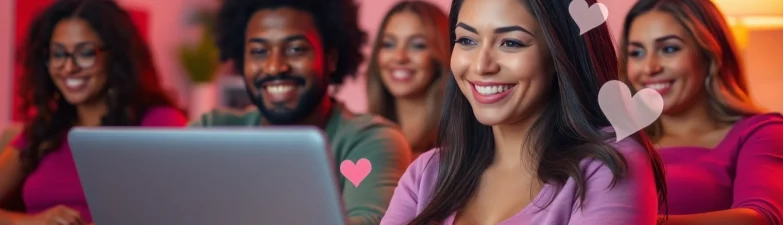 Sex chat environment with diverse users enjoying friendly interactions online.