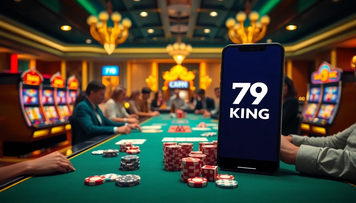 Engaging players at a 79KING casino table enjoying an exciting gaming experience.