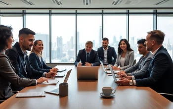 Personalberater analysiert Strategien in einem modernen Büro mit Kollegen.