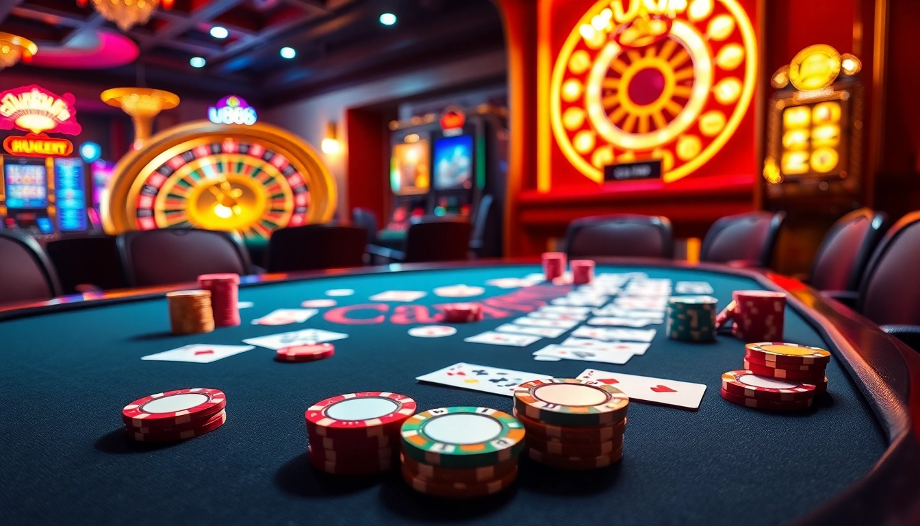 Experience high-stakes poker at u888, featuring vibrant chips and cards on an elegant casino table.