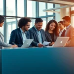 Headhunter IT in action with diverse candidates discussing job opportunities.