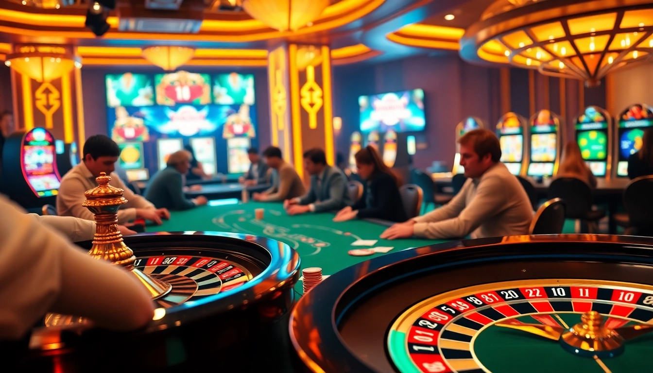 Players engage at a high-stakes table in a vibrant casino scene, embodying the hidden wiki onion theme.