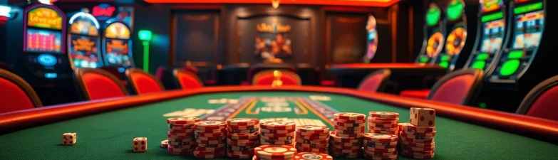 Players engaging in thrilling games at 33win's luxurious casino with vibrant tables and equipment.