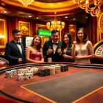Players engaging in a vibrant game of tài xỉu md5 at a luxurious casino table.