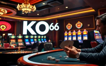 Hành động cược cao tại casino KO66 với các người chơi poker và bánh xe roulette.