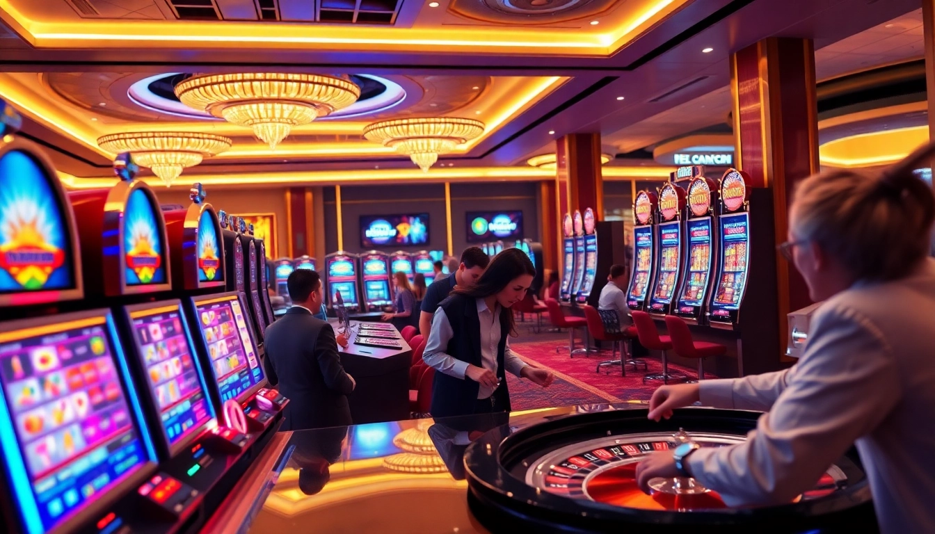 Spielfreude bei casino spiele.de mit Spielern an einem aufregenden Roulette-Tisch.