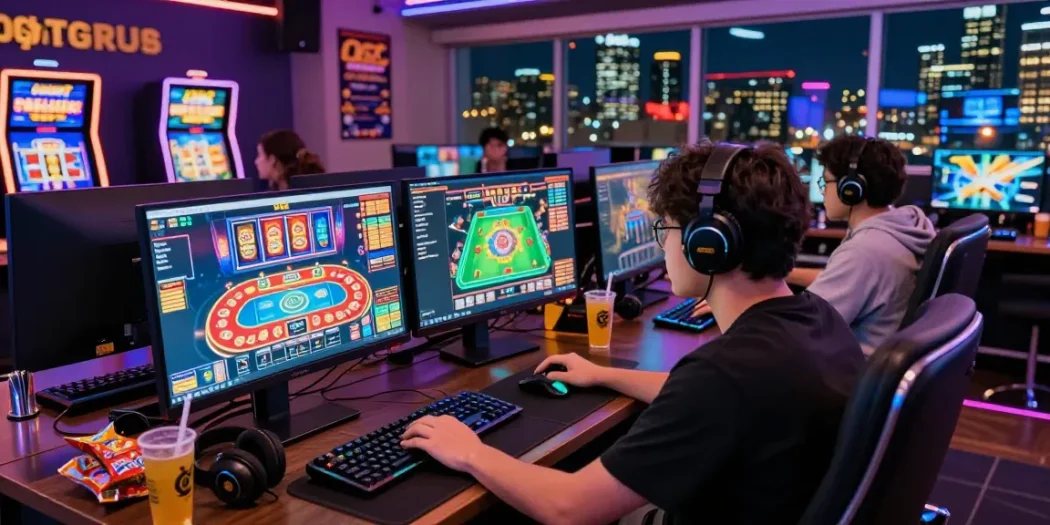 Engaging QS88 online gaming scene featuring a player immersed in dynamic casino games.