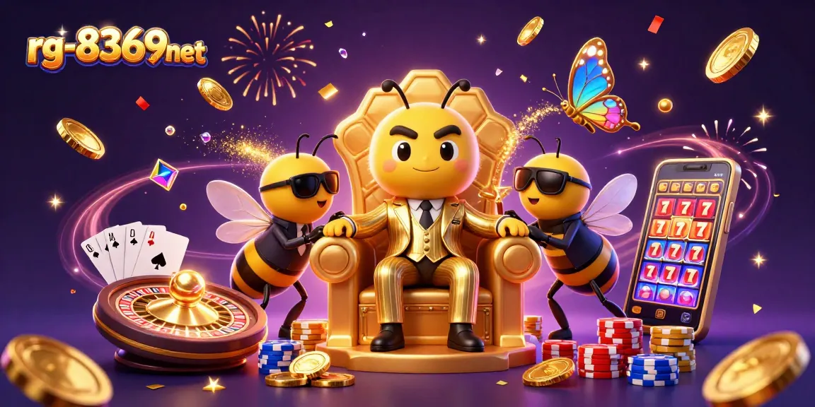 Experience the excitement of rg-8369net with a lively casino scene featuring a bumblebee mob boss and dazzling game elements.