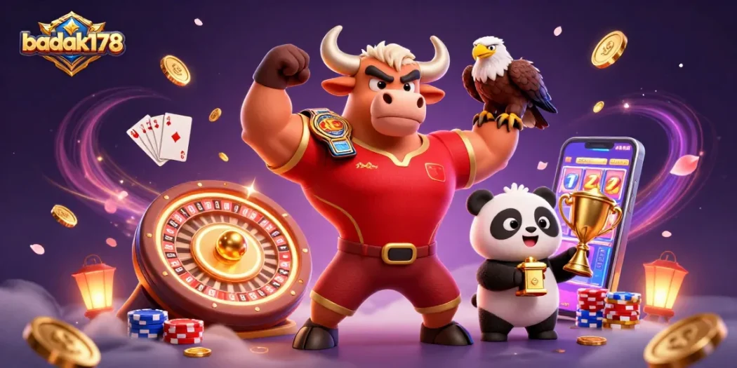 Experience the excitement with badak178's dynamic gaming scene, showcasing vibrant casino action.